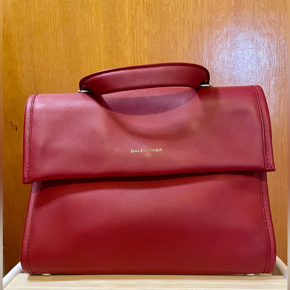 Balenciaga fold over crossbody bag - red